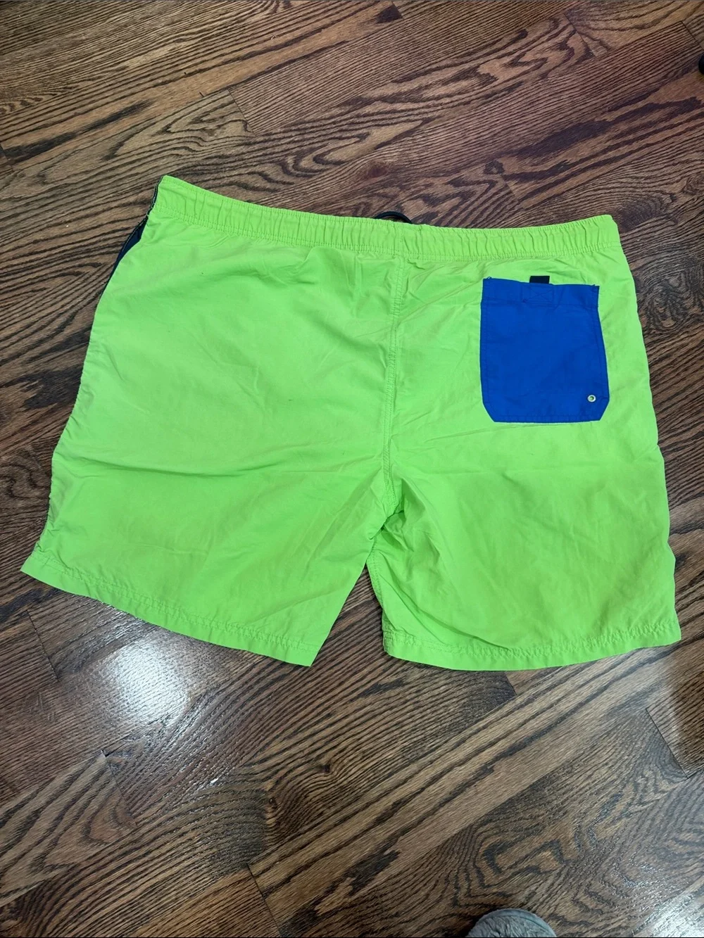 Nautica Lime Green, Navy & White Colorblock Swim Shorts